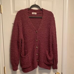Zenana Burgundy Sweater Cardigan…size 1X